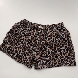 Urban Outfitters Out From Under Leopard Print Pajama PJ Short Brown Black Medium